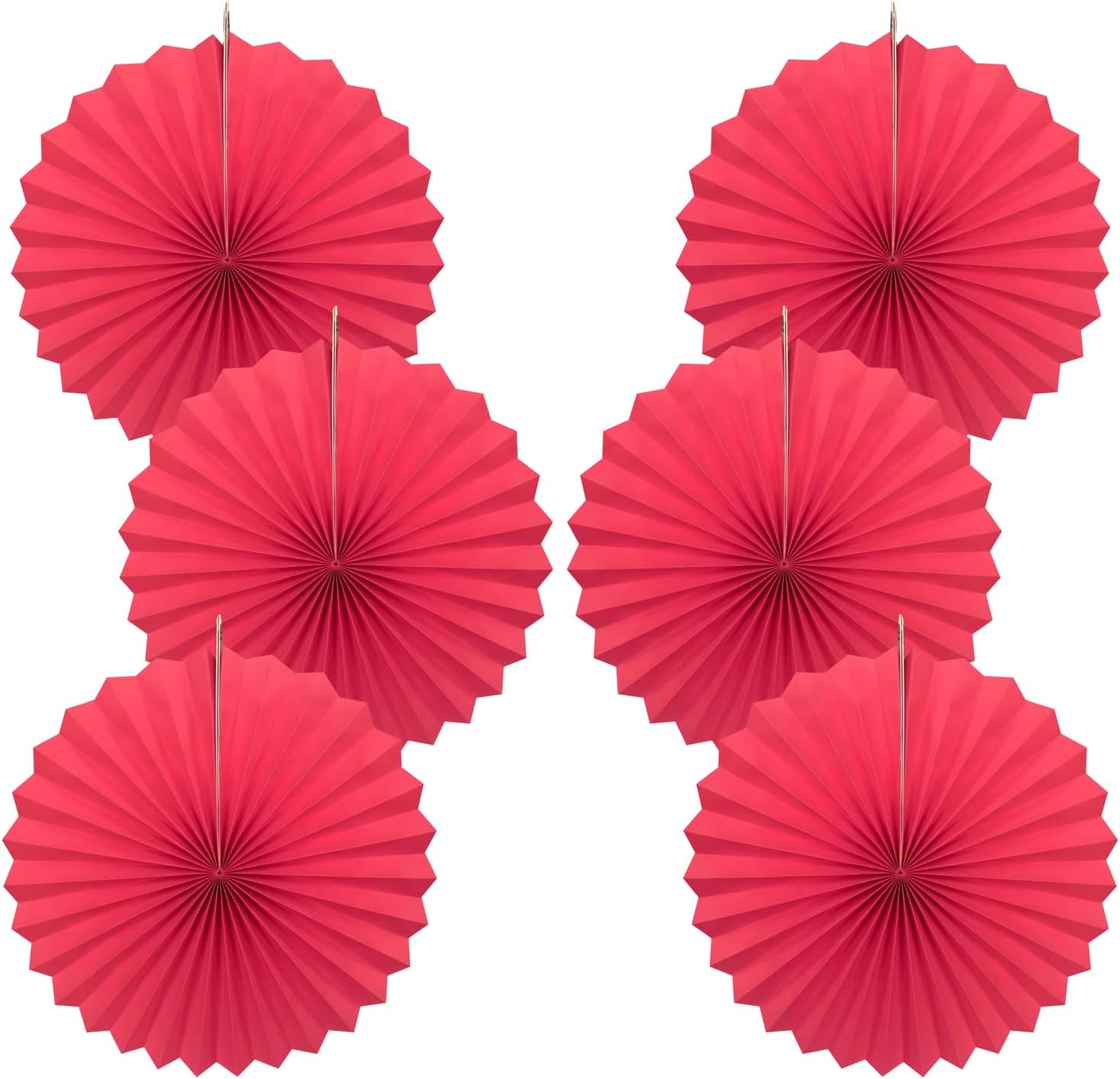 Red Birthday Decorations,DIY Red Paper Fans Hanging Decoration ,Party Supplies Party Fans 16in