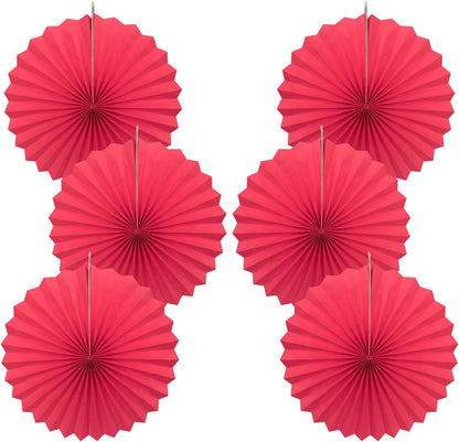 Red Birthday Decorations,DIY Red Paper Fans Hanging Decoration ,Party Supplies Party Fans 16in