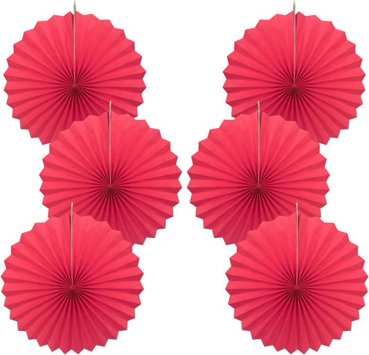 Red Birthday Decorations,DIY Red Paper Fans Hanging Decoration ,Party Supplies Party Fans 16in