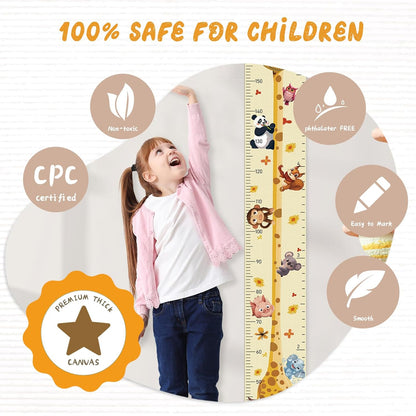 Personalized Name Growth Chart Wall Decor for Kids – Canvas Removable Height Chart Measuring Ruler