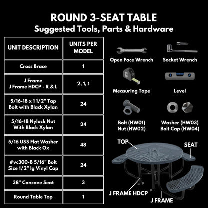 Heavy-Duty Portable Outdoor Picnic Table with Umbrella Hole, Punched Steel Patio Dining Furniture