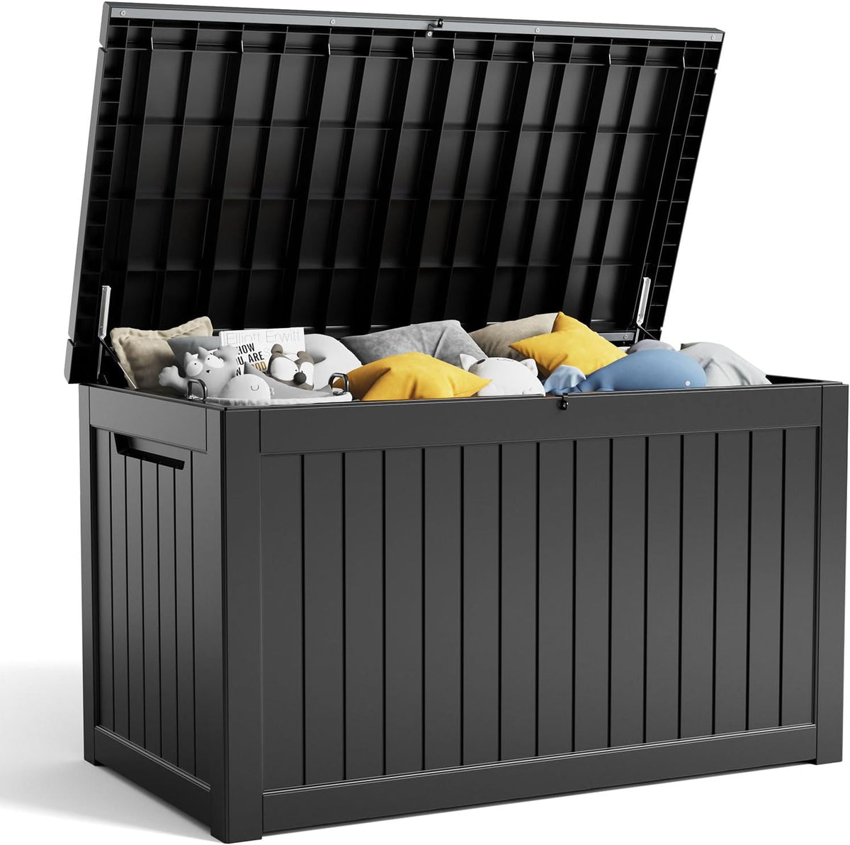 XXL 230 Gallon Large Resin Deck Box, Outdoor Lockable Storage Box for Patio Cushions Storage