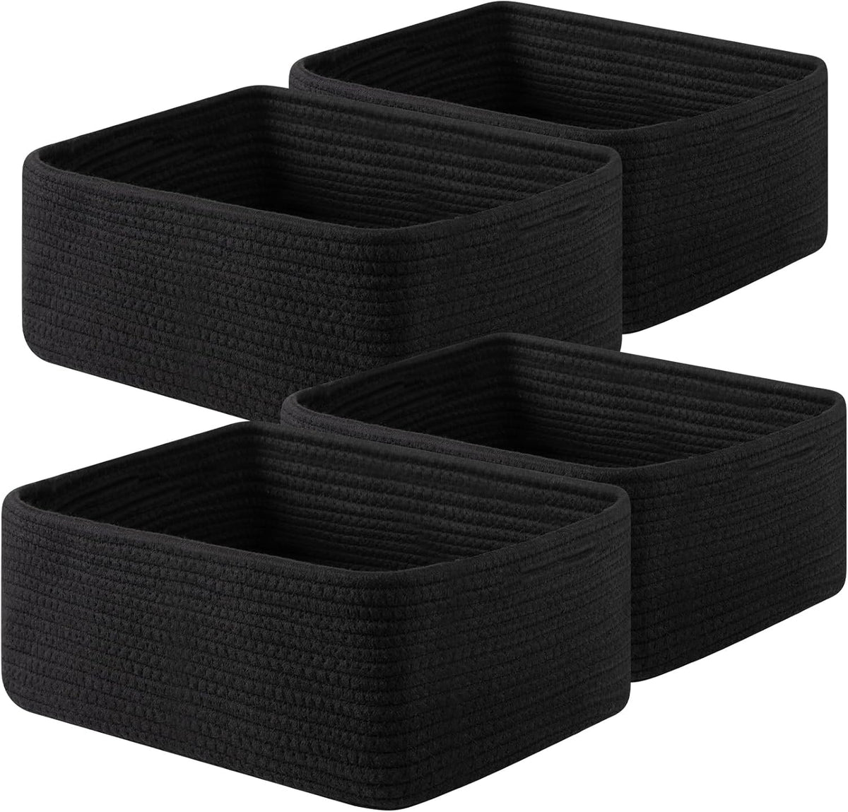 OIAHOMY 4 Pack 14.17*11.02*6.3IN Storage Baskets for Organizing Shelves, Woven Rope Baskets for
