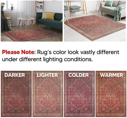 Keen Home Design 6x9 Rug - Machine Washable Area Rug with Non-Slip Backing, Ideal for Living Room