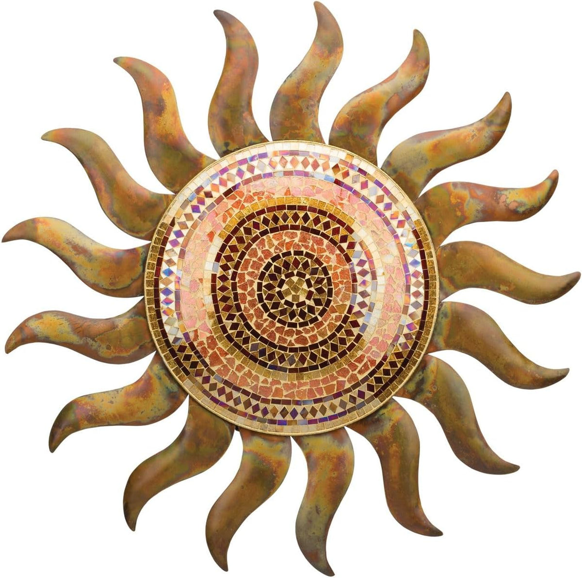 Regal Art & Gift Flamed Copper Large Metal Sun Wall Decor - 29 Inch | Indoor Outdoor Rust-Resistant