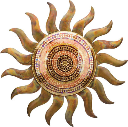Regal Art & Gift Flamed Copper Large Metal Sun Wall Decor - 29 Inch | Indoor Outdoor Rust-Resistant