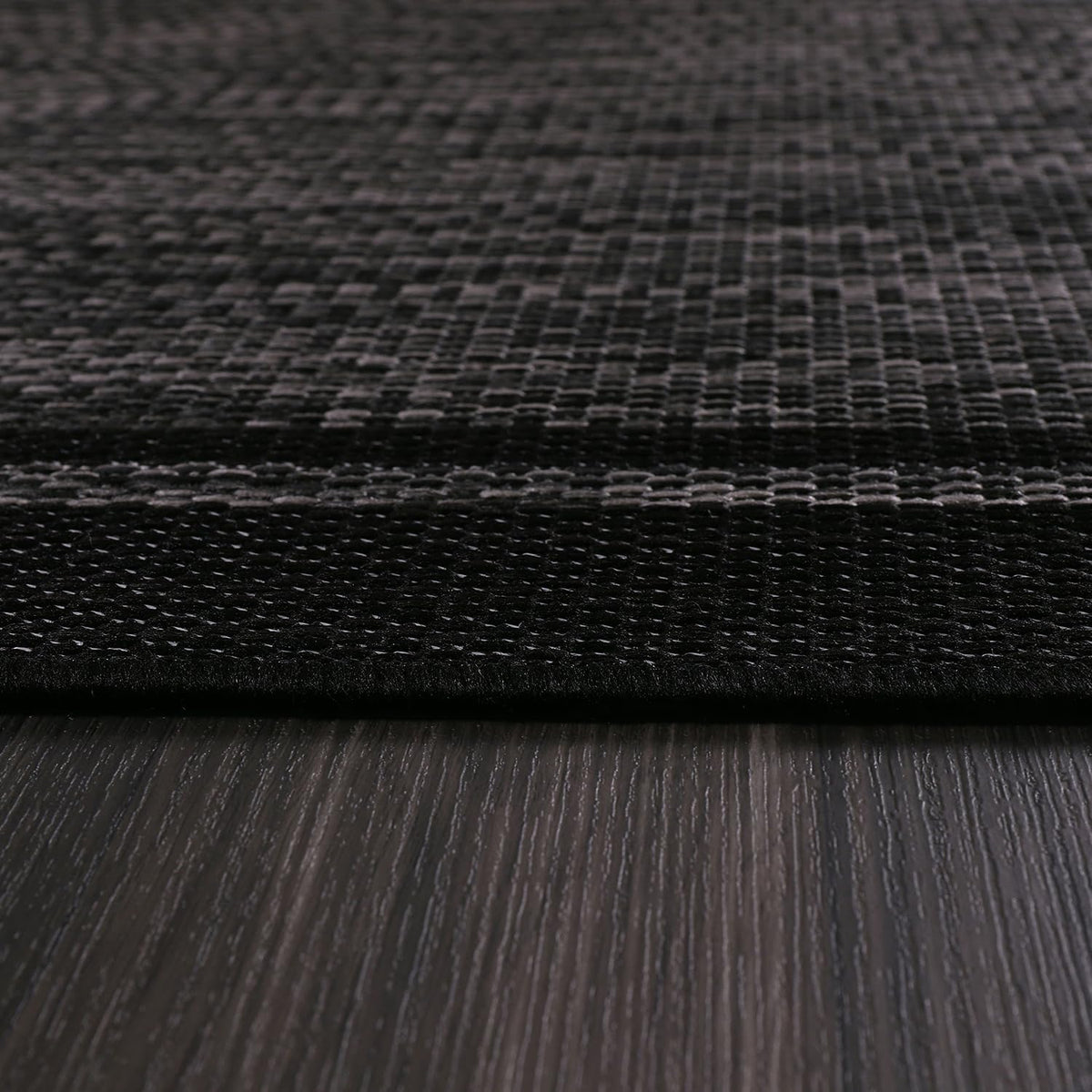 CAMILSON Indoor Outdoor Rug, 10x14 Bordered Dark Grey Black Modern Large Area Rugs for Indoor and