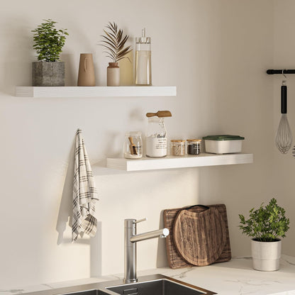 Floating Shelves for Wall, 31.5" W x 6.7" D x 1.5" H, Wooden Wall Mounted Display Shelves with