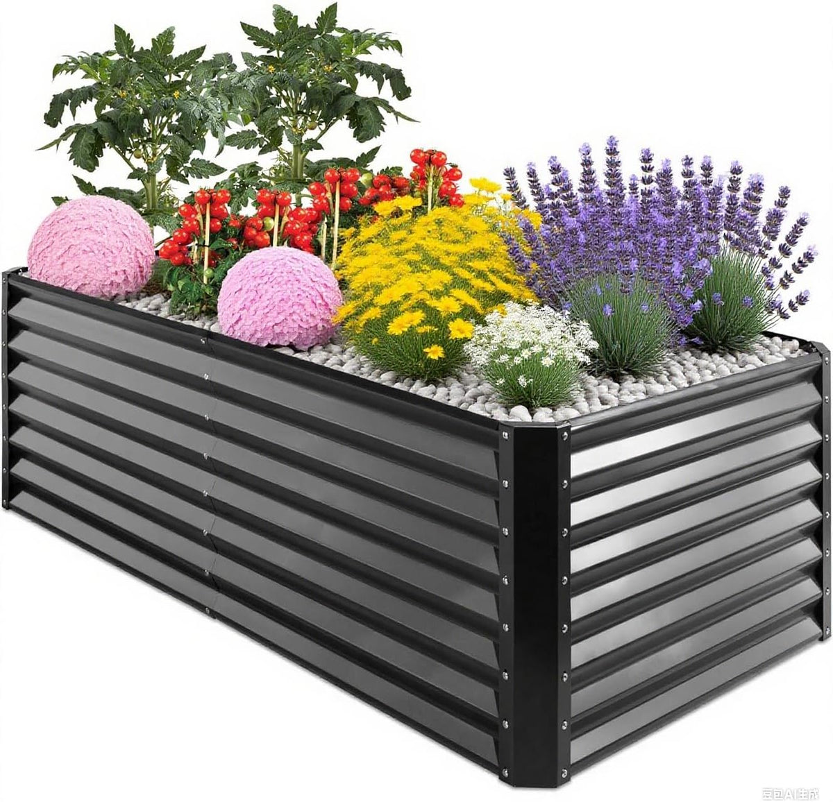 GARDMAX 6x3x1FT Raised Garden Bed Kit, Metal Planter Boxes Outdoor with Easy Assembly, Large Garden
