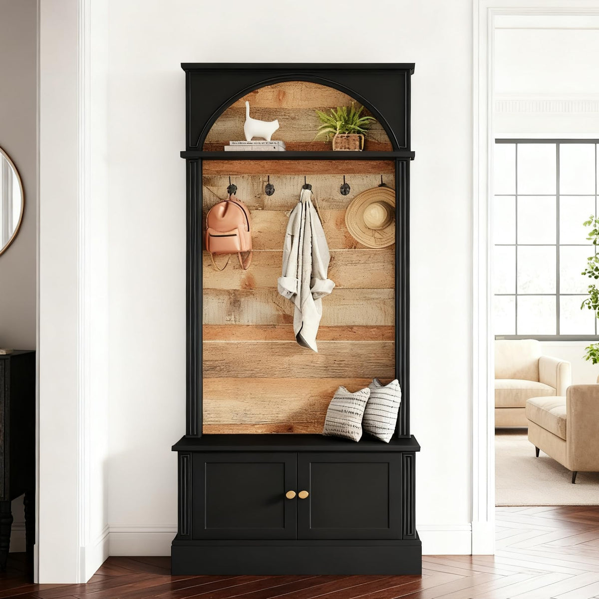 Tribesigns 70.86" Hall Tree with Storage Bench, 4-in-1 Design Entryway Bench with Coat Rack