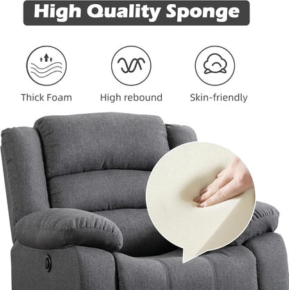 EBELLO Classic Power Recliner Chair, Oversized Electric Reclining Chair with Overstuffed Cushion