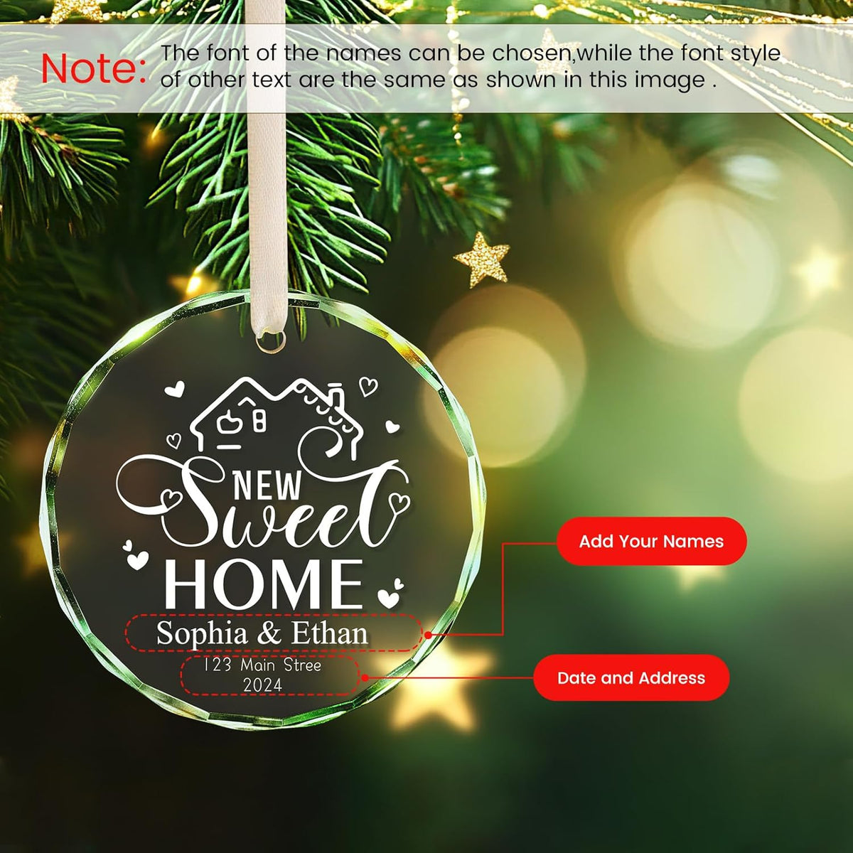 New Home Ornament 2025 House Warming Gifts, Personalized Christmas Ornaments, Custom First