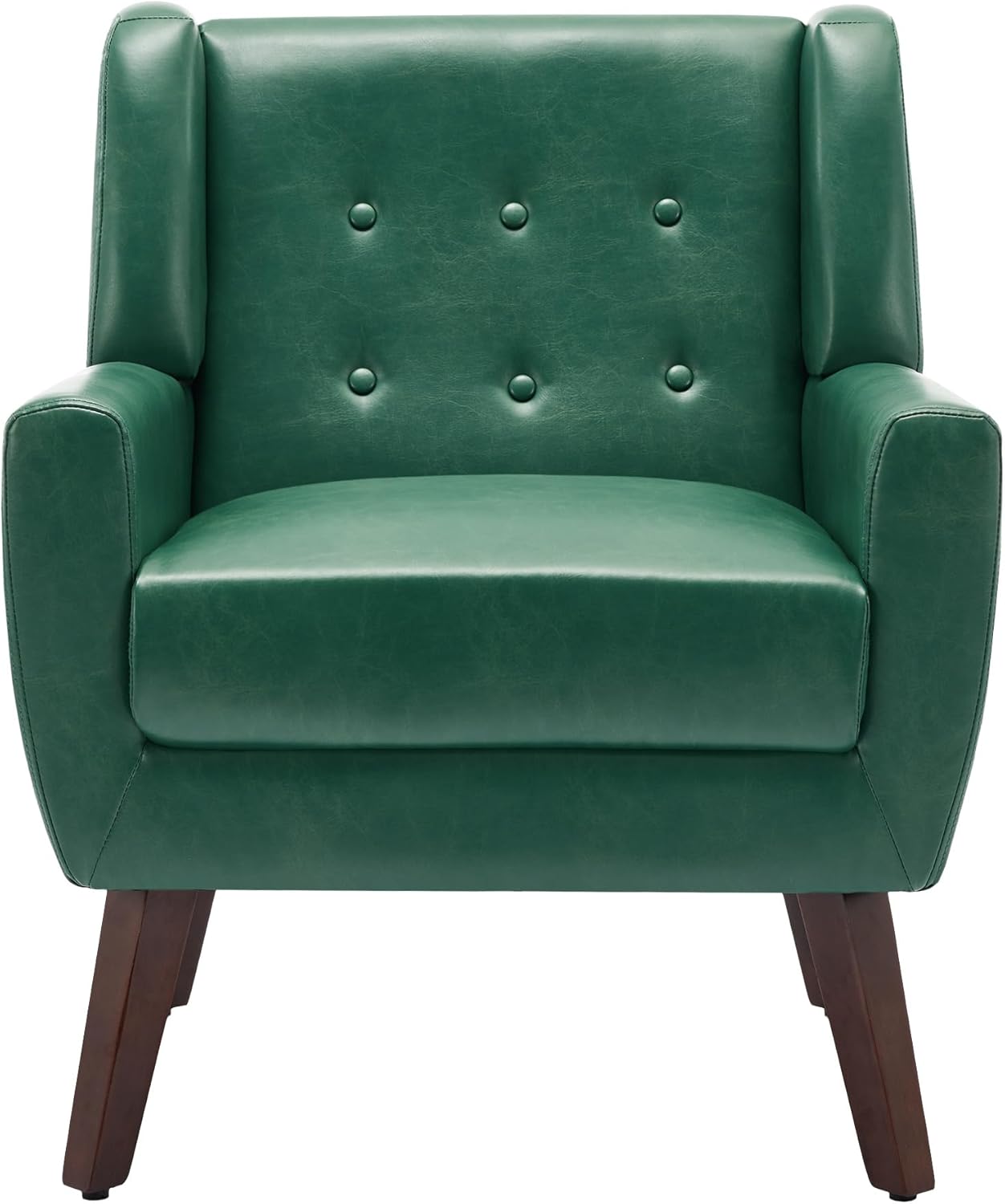 UIXE Faux Leather Accent Chair, Modern Arm Club Chair Upholstered Armchair for Living Room, Comfy