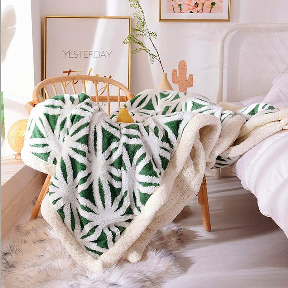 UKELER Green Flannel Sherpa Throws 60'' x 50'' New Blanket Ultra Plush Lightweight Throw Blanket