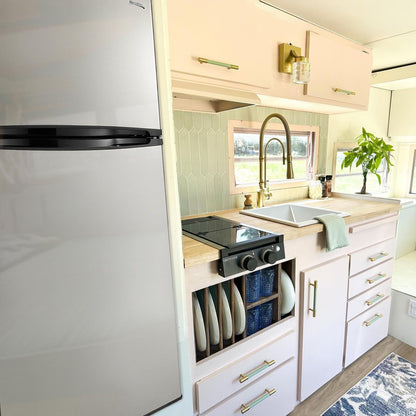 RecPro 10 Cu Ft 12V RV Refrigerator | Black Frost-Free Fridge with Freezer | Double Door