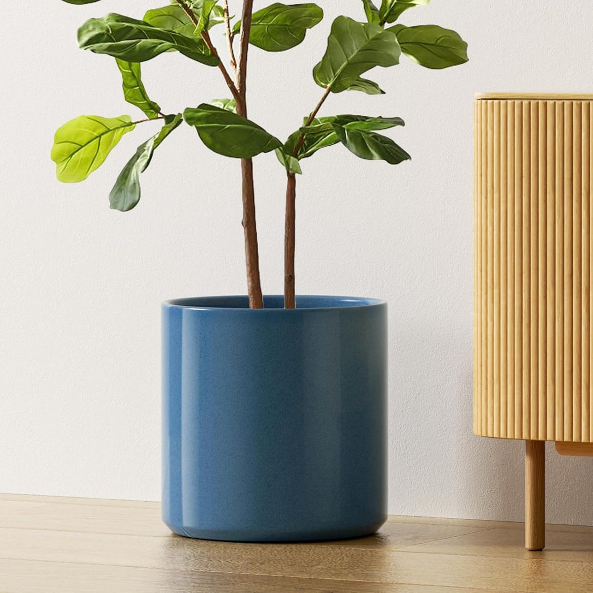 LE TAUCI 12 Inch Pots for Plants, Ceramic Large Plant Pot for Indoor Plants, Mid-Century Modern