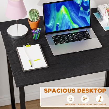 PayLessHere | 32 Inch Computer Desk | Black | Office Desk with Metal Frame, Adjustable Feet |