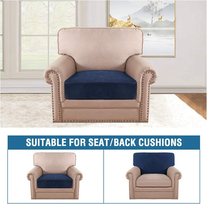 H.VERSAILTEX Velvet Stretch Couch Cushion Cover Plush Cushion Slipcover for Chair Cushion Furniture