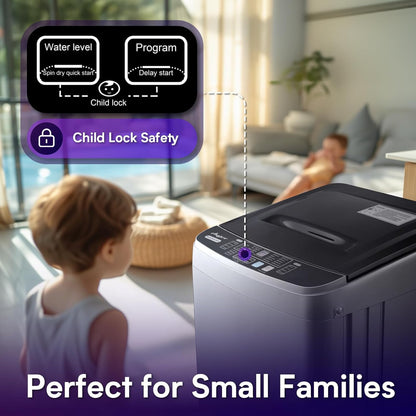 Portable Washing Machines 17.8LBS Full Automatic Clothes Washer and Spinner Combo with 10 Programs