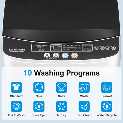 17Lbs Portable Washing Machine with10 Washing Programs, 2.2 Cu. Ft. Full Automatic Washer and