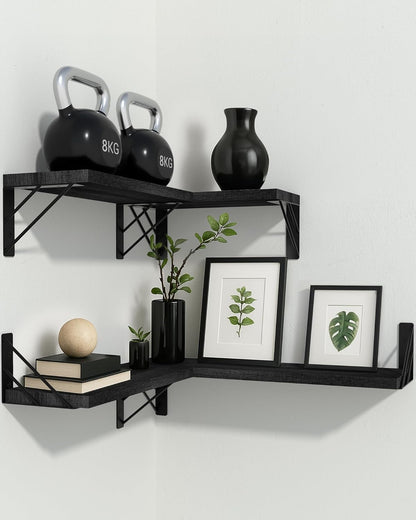 BAYKA Wall Shelves for Bedroom Decor, Floating Shelves for Wall Storage, Display Mounted Rustic