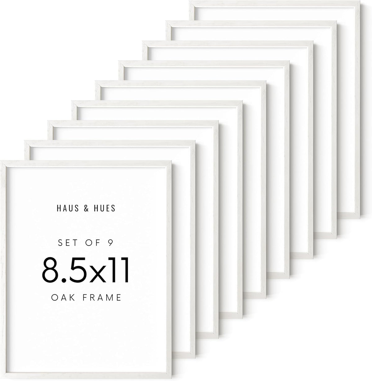 HAUS AND HUES 8.5 x 11 Picture Frame Set of 9 - Certificate Frames 8.5 X 11, 8.5x11 Picture Frame