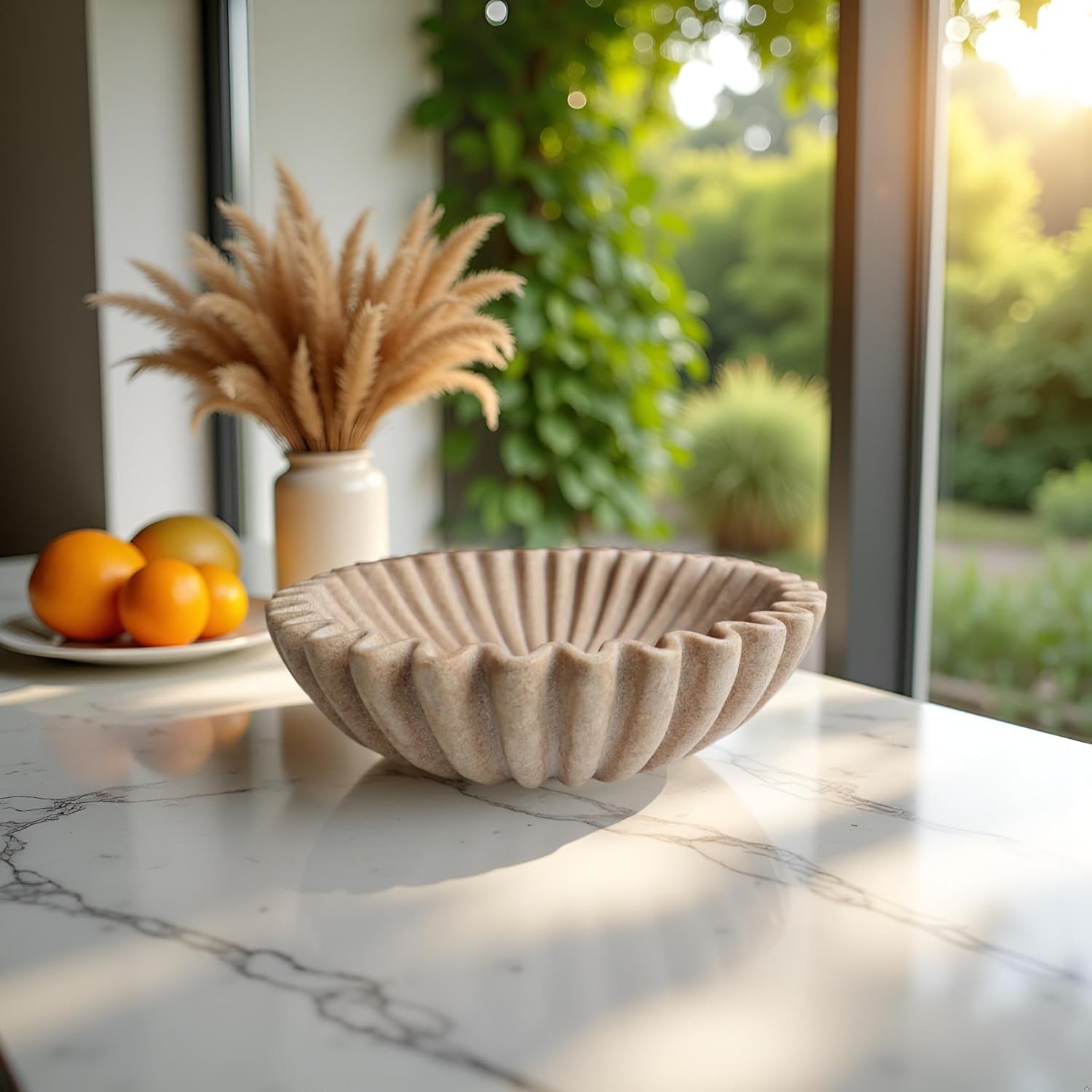 10" Large Decorative Bowl decor, Scalloped Bowls for Modern Home Decor,Ruffle Decor,Stylish Key