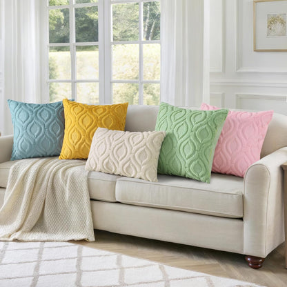decorUhome Fall Throw Pillow Covers 22x22 Inch Set of 2, Soft Plush Decorative Faux Fur Aqua Solid