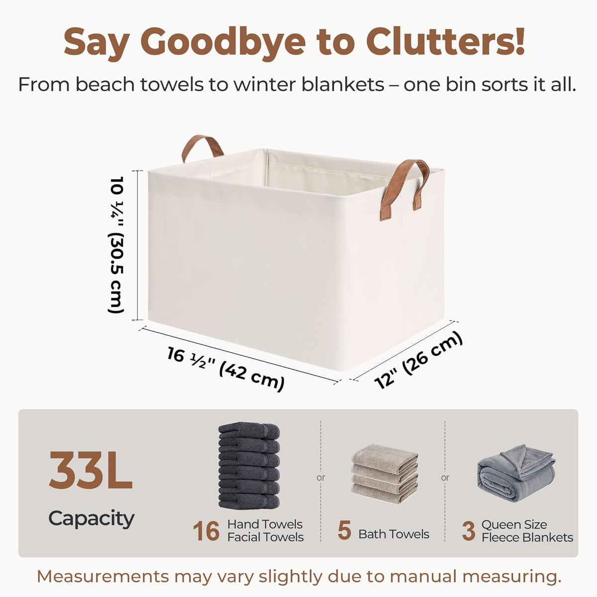 StorageWorks Storage Bins, Shelves Baskets for Organizing, Large Fabric Closet Organizers with