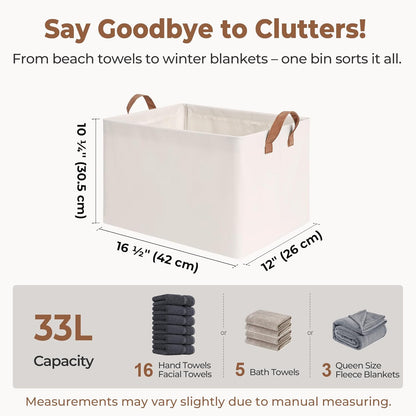 StorageWorks Storage Bins, Shelves Baskets for Organizing, Large Fabric Closet Organizers with