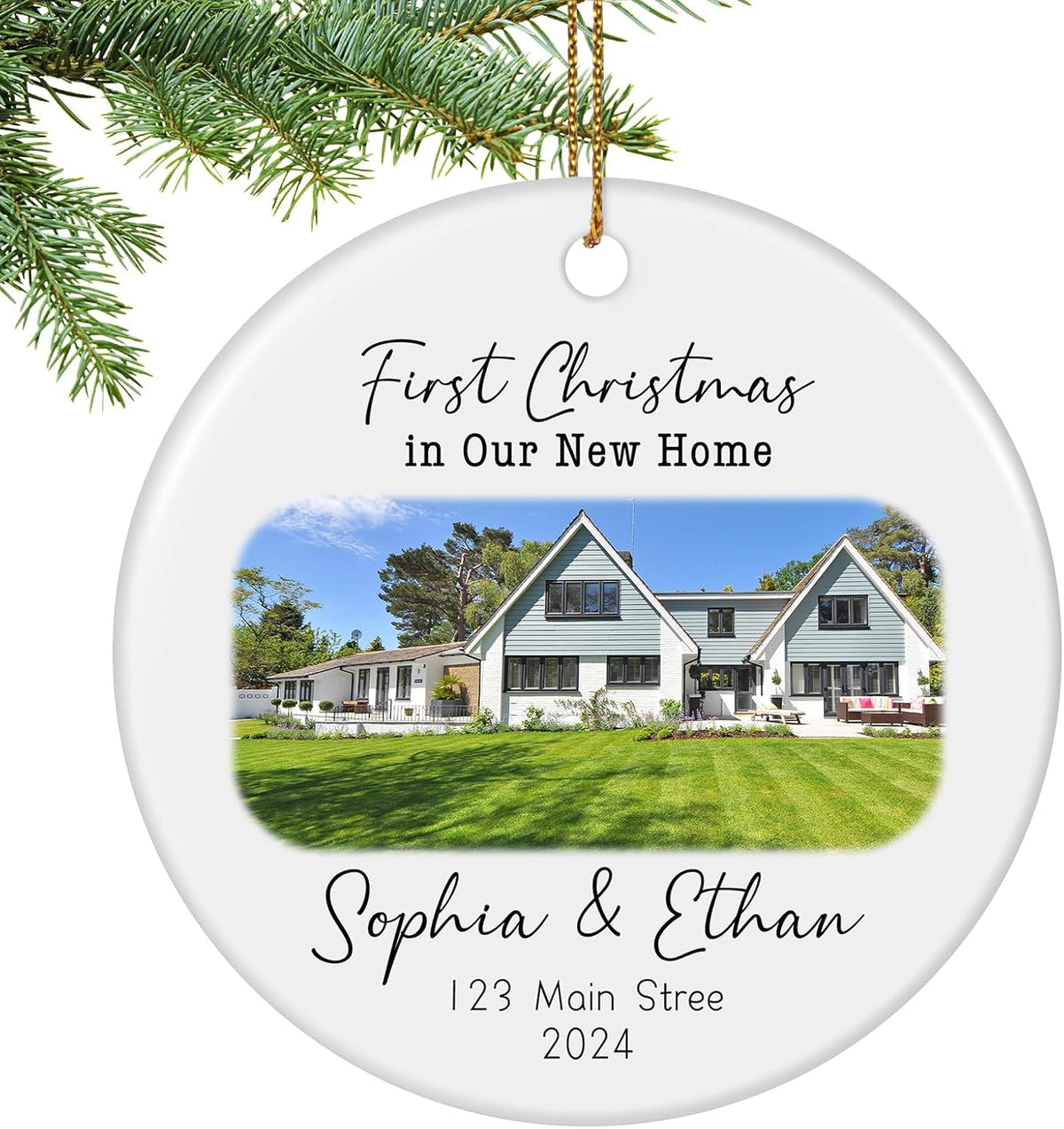 Personalized First Christmas in Our New Home Ornament 2025, New House Photo Christmas Ornaments for