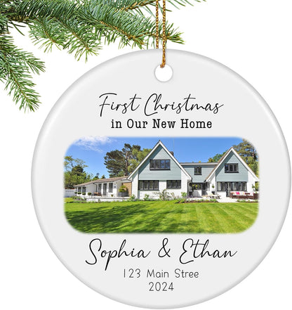 Personalized First Christmas in Our New Home Ornament 2025, New House Photo Christmas Ornaments for