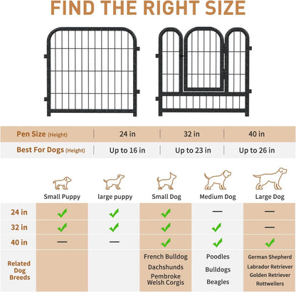 Dog Playpen 8/16 Panels 32" Height Heavy Duty Dog Fence Puppy Pen for Large Medium Small Dogs