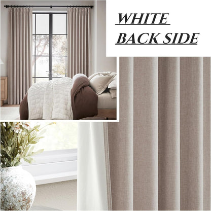 Textured Thick Burlap Cafe Small Window Curtains 45 Inch Length, Boho Farmhouse Pinch Pleated