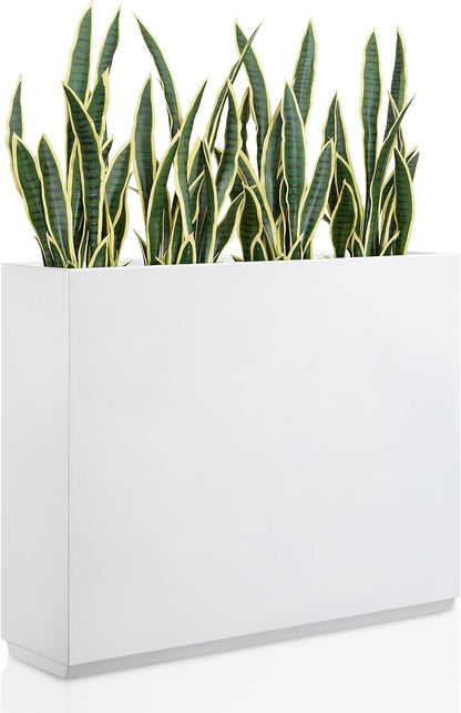 Metallic Heavy Planter for Outdoor Plants, 38Lx10Wx30H Inches Tall and Long Metal Divider Planter