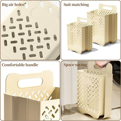 Laundry Basket Hamper,Hanging Wall Collapsible Laundry with Handle,Space-Saving Foldable Storage