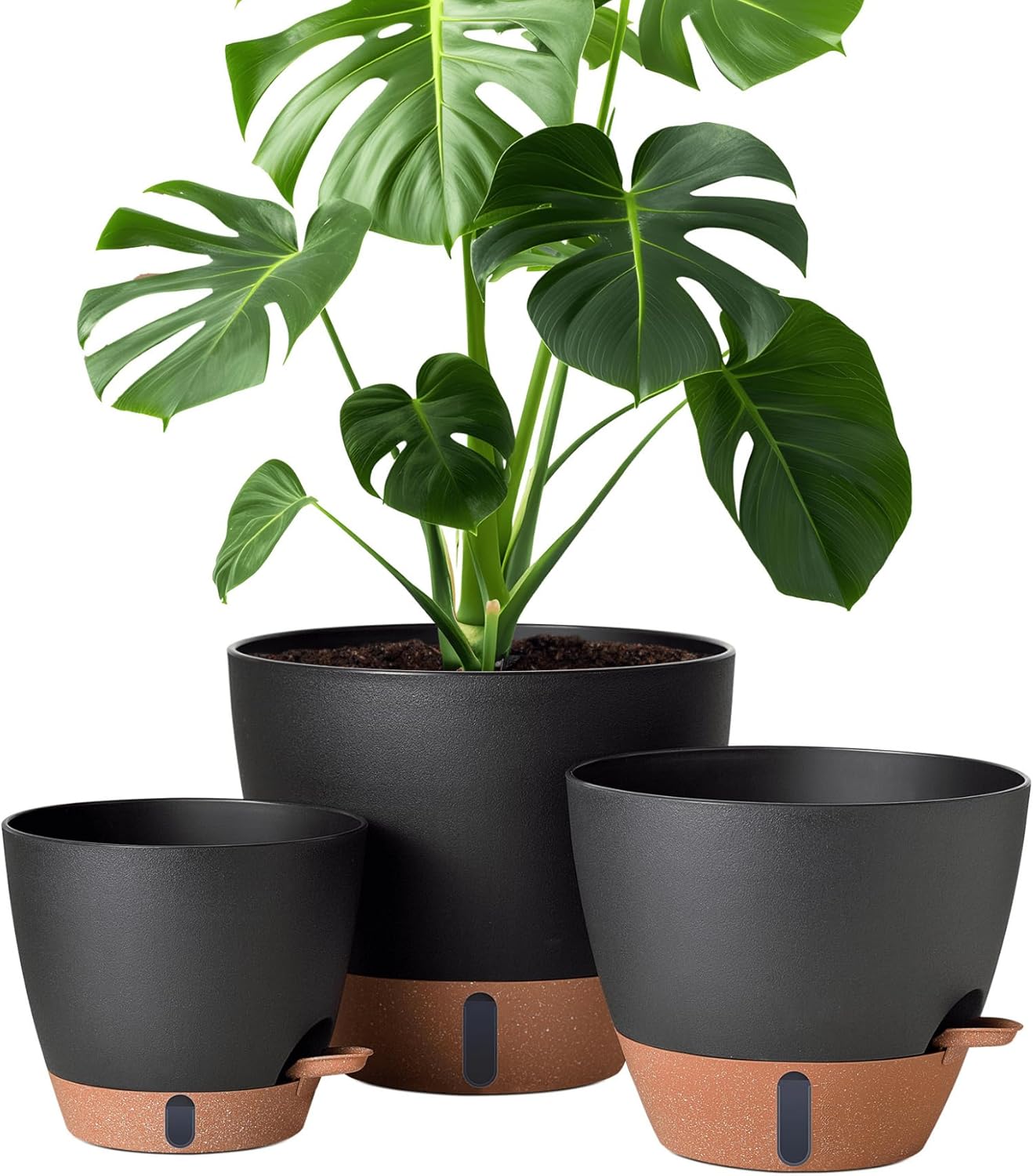 12/10/8 Inch Self Watering Pots for Indoor Plants Plastic Large Plant Pot for Outdoor Plants, Water