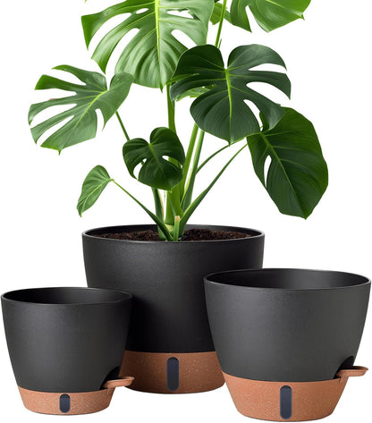 12/10/8 Inch Self Watering Pots for Indoor Plants Plastic Large Plant Pot for Outdoor Plants, Water
