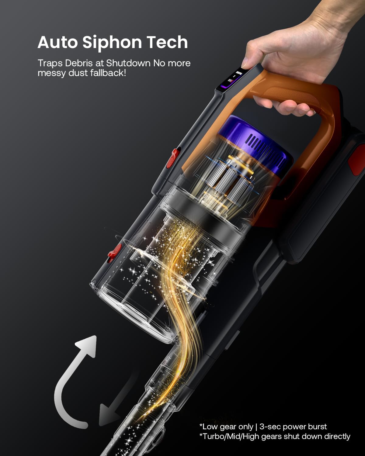 Cordless Vacuum Cleaner for Home, Upgraded 60Kpa Powerful Suction Pet Hair Vacuum with 70min