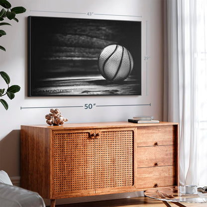 ElephantStock Basketball Wall Art - Horizontal Framed Canvas - 1-Piece Hallway Wall Decor