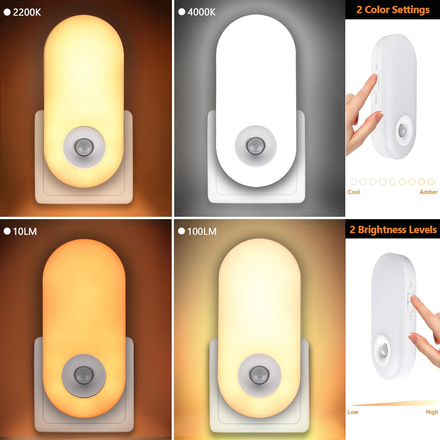 Dawnrise Night Lights Plug into Wall, Motion Sensor Night Light Plug in Indoor, 38 LED Dimmable
