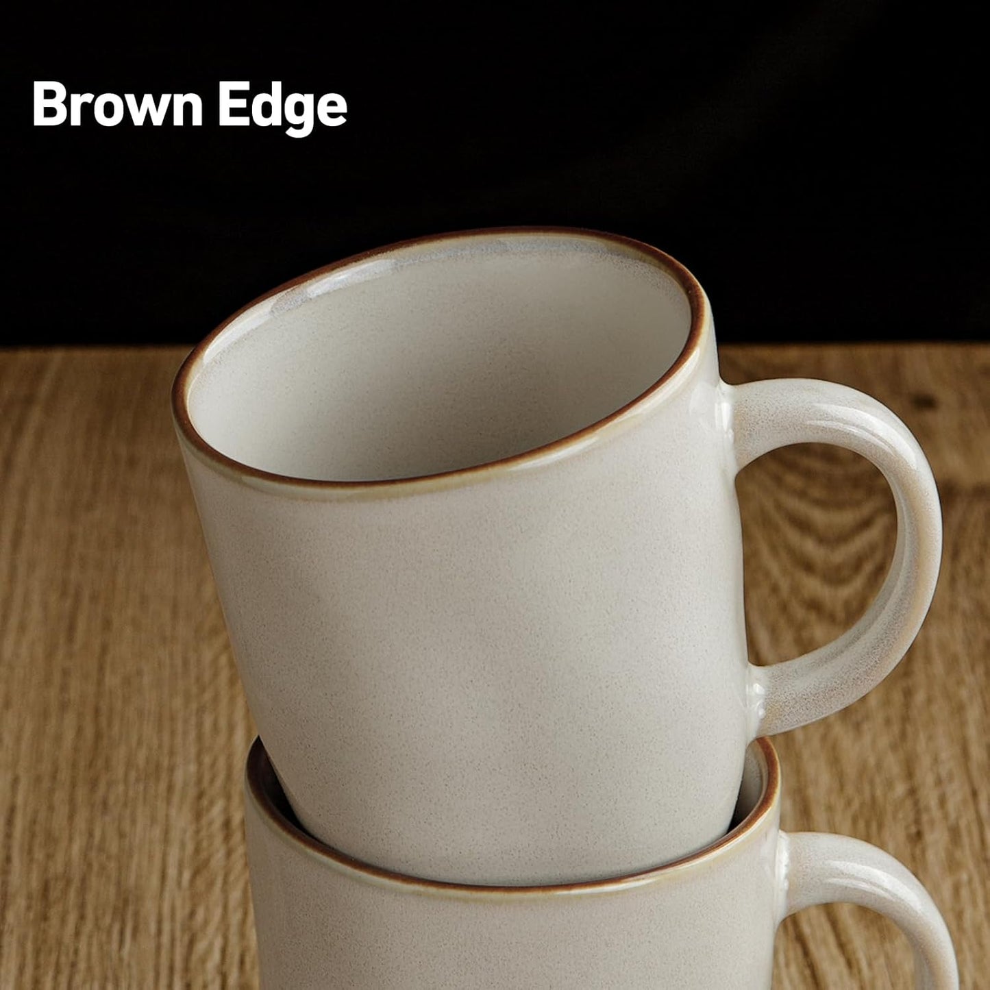 famiware Coffee Mugs Set of 4, Ocean Square 13oz Coffee Cup Set with Handle for Cocoa, Milk, Hot