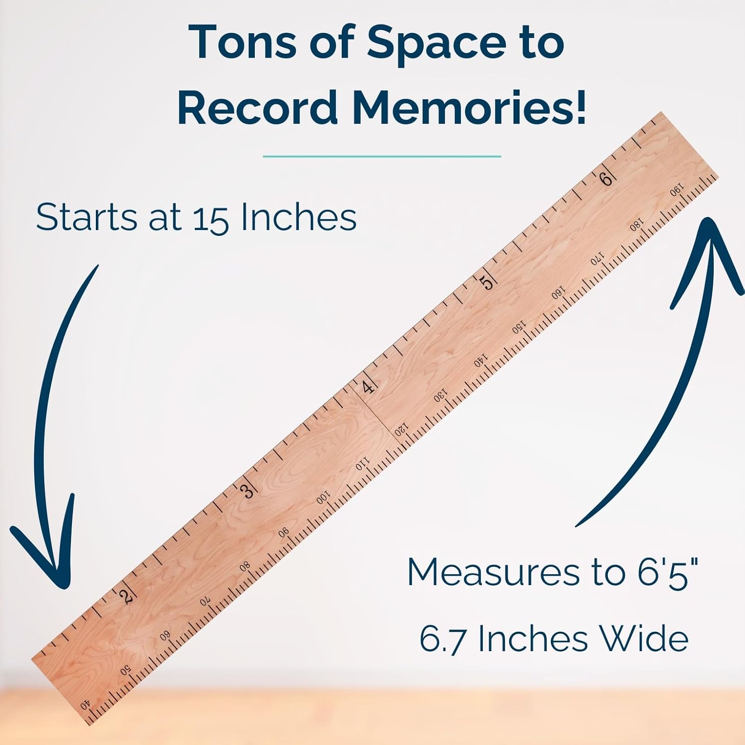 Wooden Growth Chart for Wall - Size Height Chart for Kids, Growth Measuring Board and Kids Height