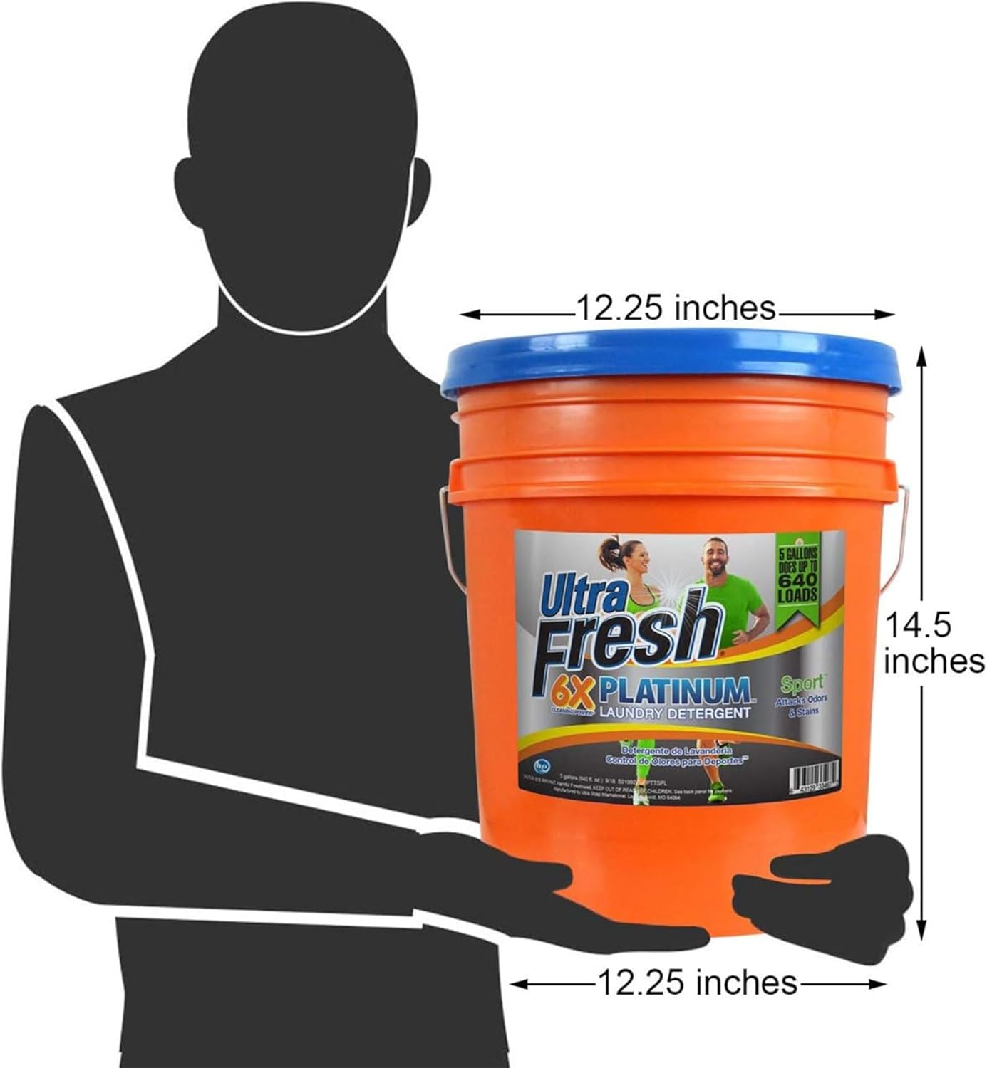 Ultra Fresh 5 Gallon Liquid Laundry Detergent Washing Soap for All Machine Types, 6X Platinum, Up