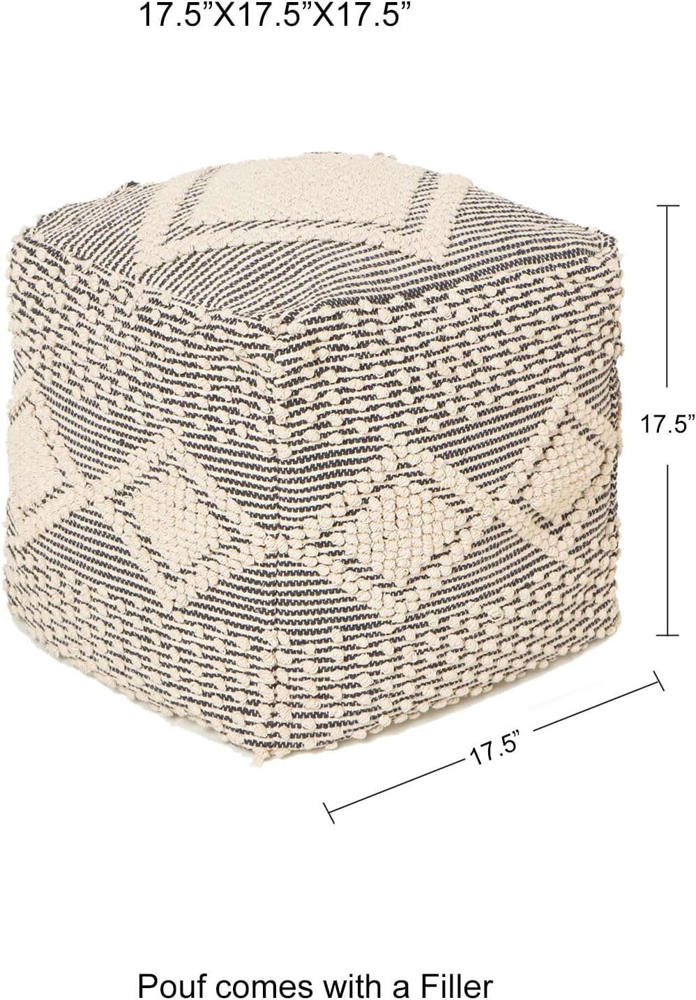 REDEARTH · Tufted Pouf Ottoman with Filler Textured Storage Cube Bean Bag Pouffe Footrest for