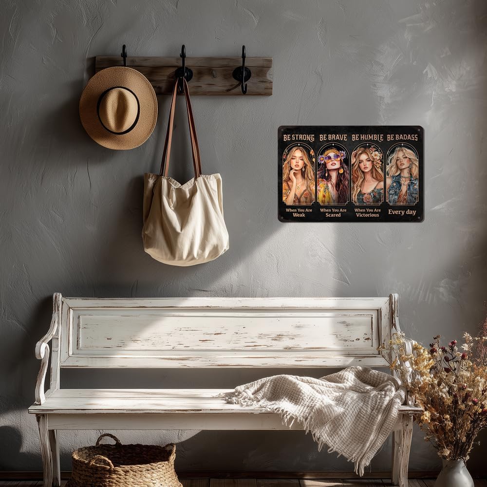 Heuhuww Vintage Positive Energy Wall Decor-Be Strong When You are Weak,Women Encourage And Inspire