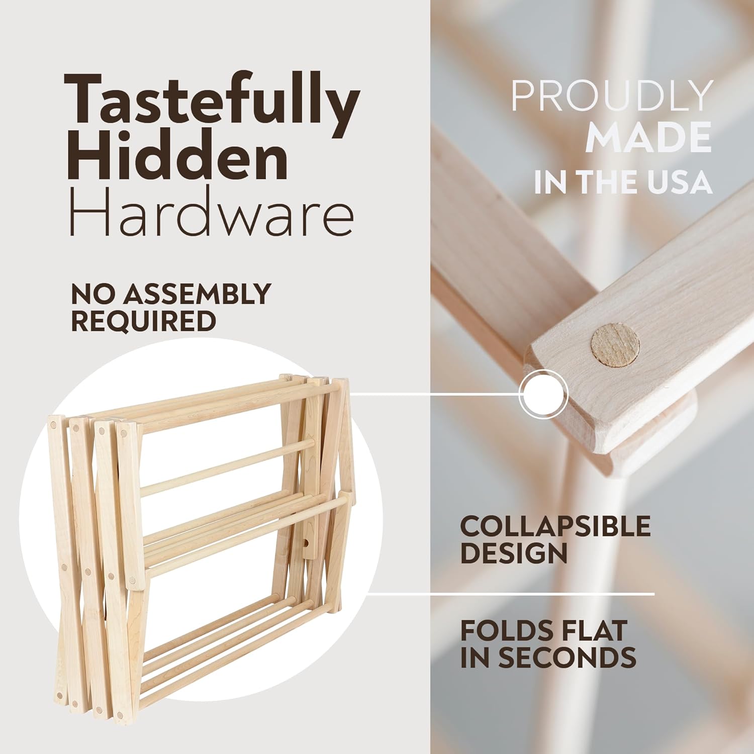 Pennsylvania Woodworks Clothes Drying Rack: Solid Maple Hardwood Laundry Rack for Bedding