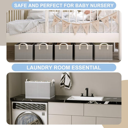Closet Storage Bins, Fabric Closet Organizers and Storage Basket for Shelves, Collapsible Shelf