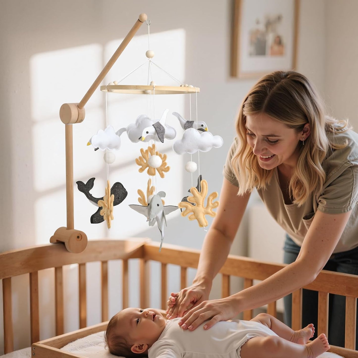 HI BABY MONMENT Crib Mobile Arm - Baby Mobile Hanger with 360° Vertical Adjustment, Stabilizing