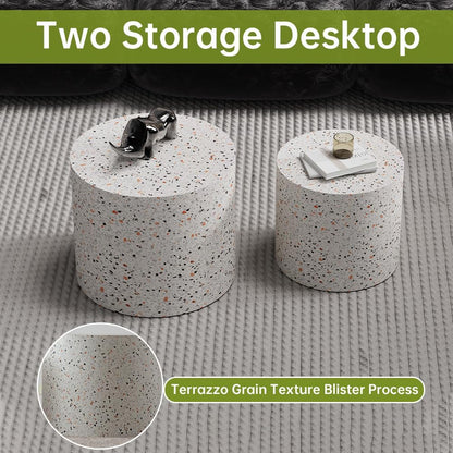 Round Nesting Coffee Tables Modern Terrazzo Coffee Table Small Round Coffee Table Circular Side